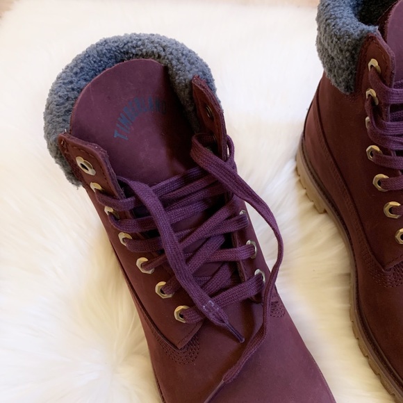Timberland Burgundy Premium 6” Waterproof Boots - Picture 3 of 6